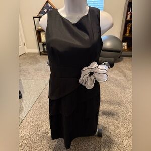 Collection B Black Dress with White Floral Detail mp64